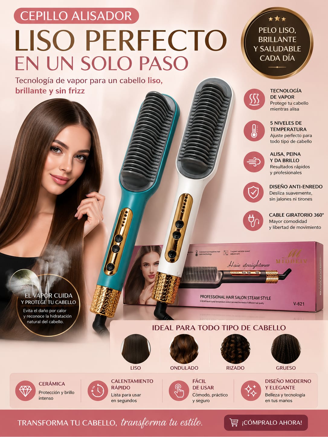 Alisador de Cabello Anti Frizz✨