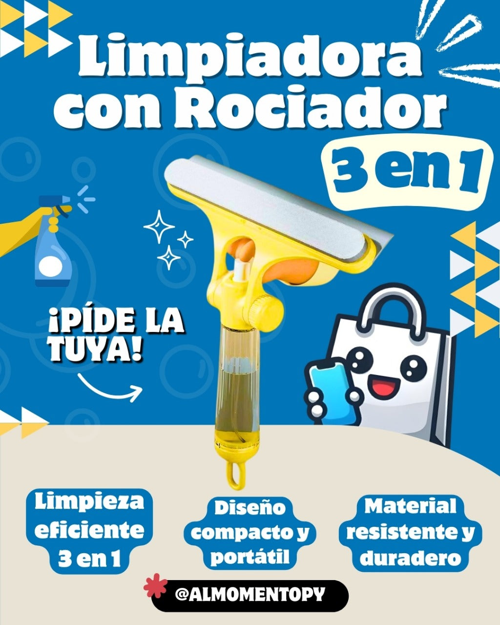 Limpia Vidrio 3 en 1